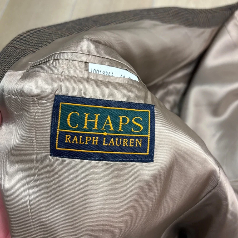 Chaps Ralph Lauren Mens 44R Blazer Silk Wool Brown Glen Plaid‎ Sport Coat Canada